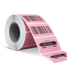 Hotlabel Flat Thermal Labels, 29 mm x 57 mm, Direct Thermal Labels, Square Labels for Thermal Label Printer, Barcode Shipping, Desktop Printer Stickers, 1 Roll, 800 Labels, Pink