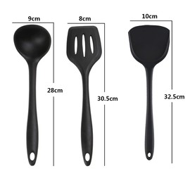 Pfannenwender Silikon,Osuter 3er Silikon-Pfannenwender Küchenhelfer Spatel aus Silikon Kochgeschirr Silikon Spachtel Set für Küche Backen und Kochen,Antihaft-BPA Free