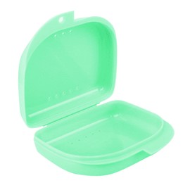 Retainer Case with Vent Holes - Orthodontic container for holding retainers, aligner, night-guard/mouth-guard. Small and Durable retainer case, Mint