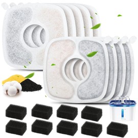 ELXXROONM 18 Pack Cat Water Fountain Filter Replacement Compatible with VEKEN 67oz/84oz/95oz/135oz Automatic Pet Fountain Dog Water Dispenser