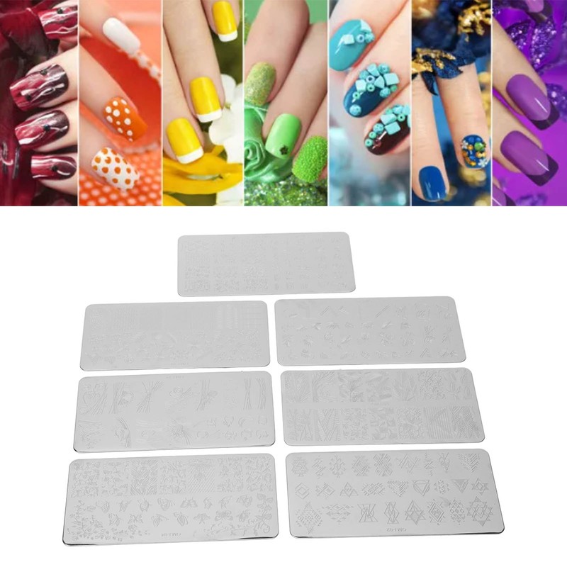 7pcs Nail Stamping Plate Women Nail Art Templates Nail Multi