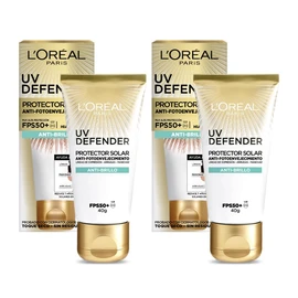 L'Oréal Paris Kit: 2Pack Protector Solar Diario FPS50+ UV Defender Anti-Brillo, 40ml