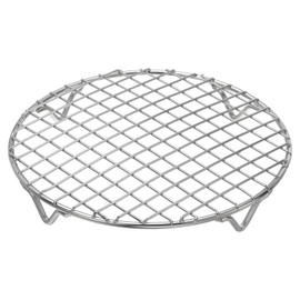 uxcell Round Cooking Rack 7.1 Inch Dia Stainless Steel Wire Cooling Steamer Rack for Baking Canning Cooking Roasting Cooling Grilling Drying, Silver