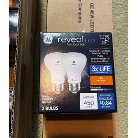 GE 12 Bulbs (case) Reveal LED Indoor Floodlight 3X Life Dimmable GE 450 Lumens -45W