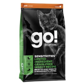 Go! Solutions Sensitivities Limited Ingredient Insect Grain-Free Dry Cat Food, Chicken-Free Kibble Made by Experts for Sensitive Stomachs & Food Allergies, for Adults, & Seniors, 6 lb Bag