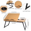 wishacc Book Stand for Reading in Bed, Bamboo Laptop Stand
