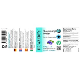 DR WAKDE'S Shankhpushpi Powder (Convolvulus pluricaulis) - 1Kg (2.2lb) | Pure, Raw & Dried Powder | Natural Aroma and Freshness | Fine Powder | Vegan | Premium Grade | Nothing Added, Nothing Removed