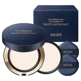 Age to Wenness Velvet Lasting Pact Original 14g + Refill 14g Set, 19C Pure, 1 Piece / 에이지투웨니스 벨벳 래스팅 팩트 본품 14g + 리필 14g 세트, 19C 퓨어, 1개