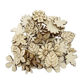 100Pcs Unfinished Wooden Flower Wood Slice Leaf Pattern,DIY Crafts Cutouts Wood Pieces Mini Wooden Handmade Decoration for DIY Projects Christmas Home,Craft Supplies, Arts,Crafts and Sewing,Woodcrafts