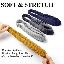 TERSE Headbands Women Elastic Headband Boho Twist Bow Hair Bands Hair Accessories for Women Girls 8 Pack