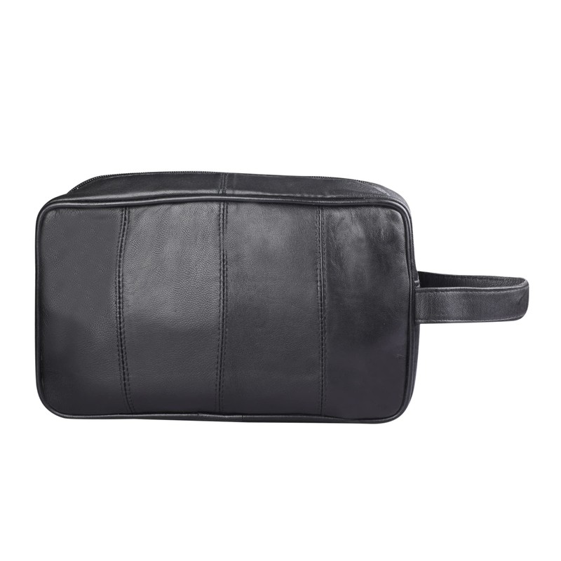 RAS Wallets Mens Large Genuine Leather Travel Overnight Wash Gym