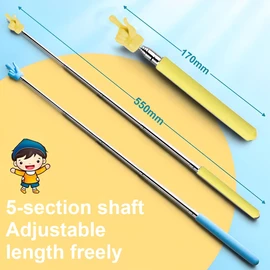 WeddHuis 1 x Extendable Telescopic Pointer Stick for Teachers, Classroom, and Presentations, Stainless Steel Retractable Teaching Pointer (Yellow)