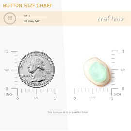Craftisum Metal Base Fried Egg Shape Cyan Sewing Shank Buttons 20 Pcs - 23mm, 7/8"
