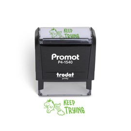 Promot Teacher Stamp - Self Inking Teacher Stamps for Kids, Classroom, or Homeschool Use - Encouraging “Keep Trying” Feedback Tool for Teachers, Grading Stamps for Teachers & Rewards