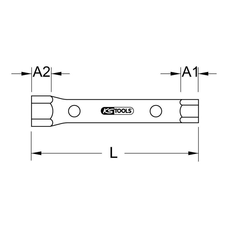 KS Tools 518.0870 Classic Tubular Box Spanner, 6 x 7