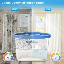 Moismile Moisture Absorbers 12 Pack, Fragrance-Free Closet Dehumidifier for Bathroom, Car ＆ Basement, 10.5 oz Refillable Humidity Absorber Boxes