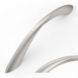 Amerdeco 10 Pack Brushed Satin Nickel 5 Inch(128mm) Hole Centers Kitchen Arch Twisted Cabinet Pulls Cabinet Hardware Kitchen Handles for Cabinets Cupboard Handles Drawer Pulls ZH0048