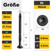 Pack of 50 Wood Screws Torx 4.2 x 38 mm,