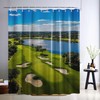 Yieldeer Mens Golf Shower Curtain Sports Blue and Green Bathroom
