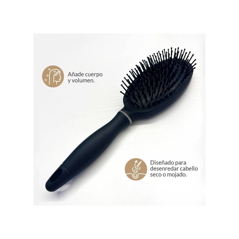 Cepillo para cabello PERKS Signature Professional Series Acolchonado ovalado, negro
