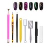 8 Pieces Nail Magnet Tool Set, Double-head Flower Design Nail