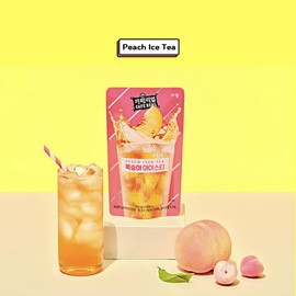Korean Covenienve Store Drink Pouch Sampler Set - 5 PACK 10 PACK (grape, strawberry, blue lemonade, peach ice tea, shine muscat) + dalgaru yakgwa mirror (PEACH ICED TEA 5 PACK)