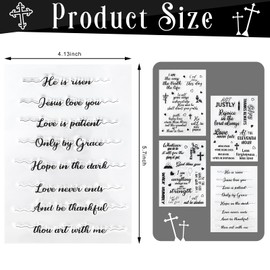4 Sheets Words Clear Stamps for Card Making Silicone Sentiment Stamp with Scripture Greeting Words Pattern for Valentines Christmas Holiday Card and DIY Scrapbooking Journal (Scripture)