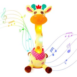 Dancing Talking Giraffe Toys - Electronic Rattle Toys for Kids - Repeat and Mimicking Musical Playtime Entertainment Plush:_Grey Goose