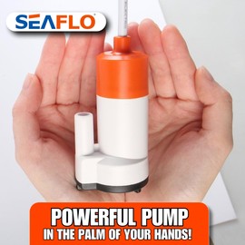 SEAFLO 12V 4.22 GPM (16 LPM) Low Voltage Submersible Galley Pump – Quiet, Durable, and Efficient Water Transfer for Marine, RV, Backup Battery Sump RE Cohs Certified– 4-Year Warranty