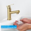Tondiy Bathroom Tap Matt Stainless Steel Washbasin Tap with Spout