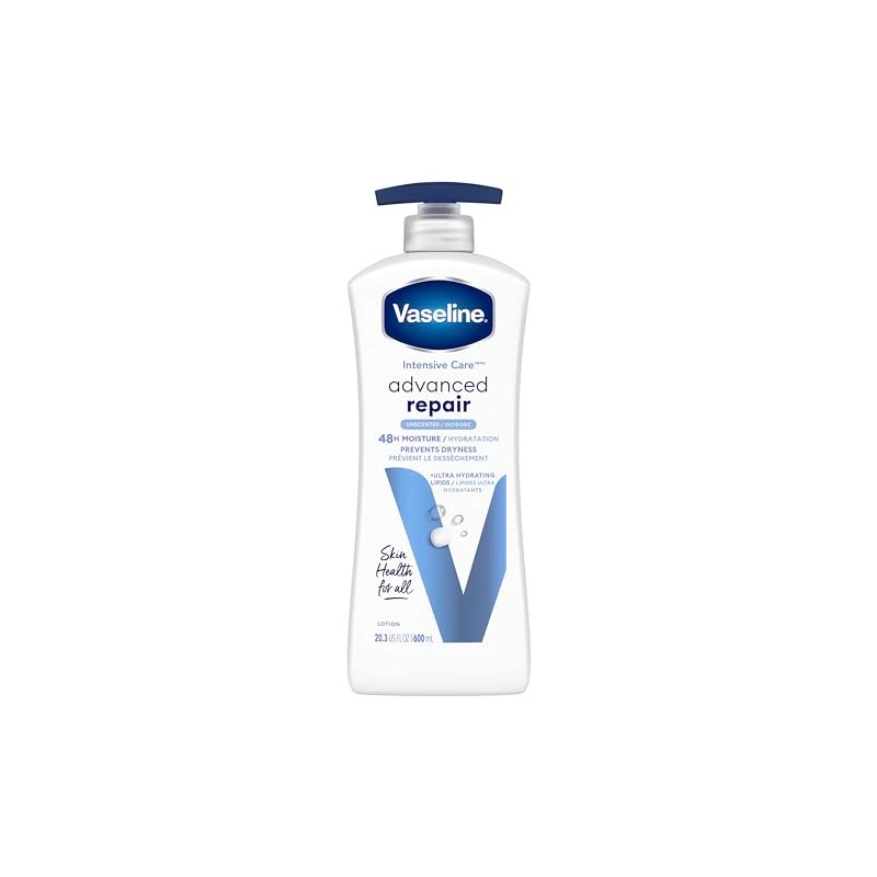 Vaseline Intensive Care Body Lotion, Advanced Repair Unscented, 20.3 oz