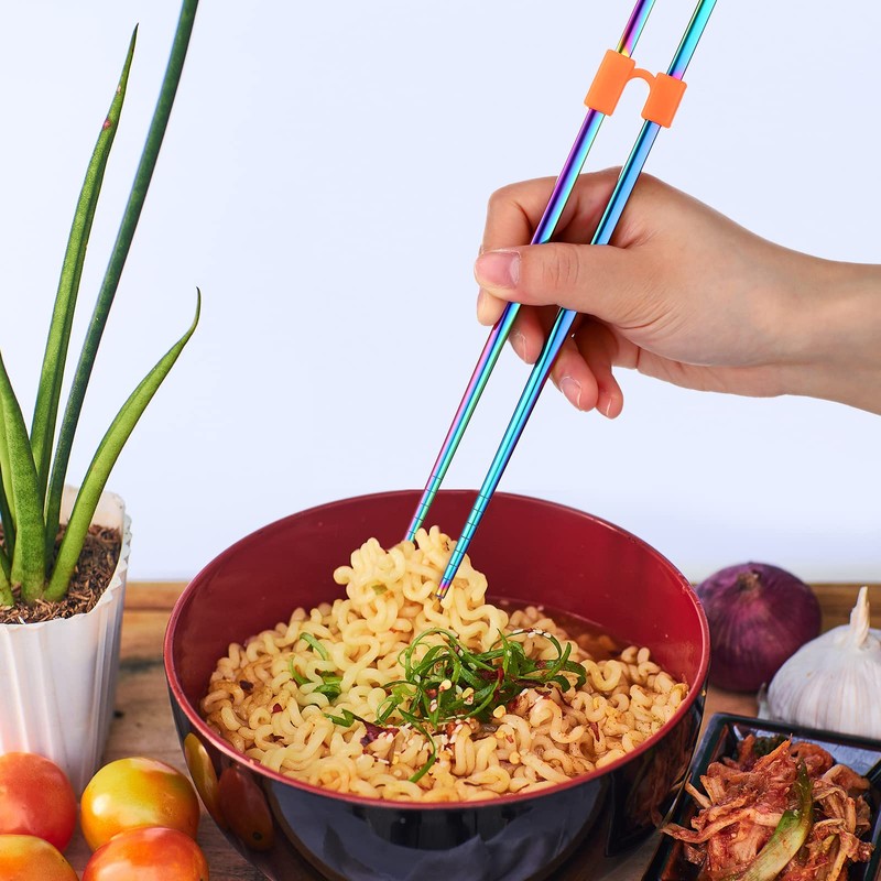 Tessco for you 5 Pairs Training Chopstick Helpers Reusable Chopsticks