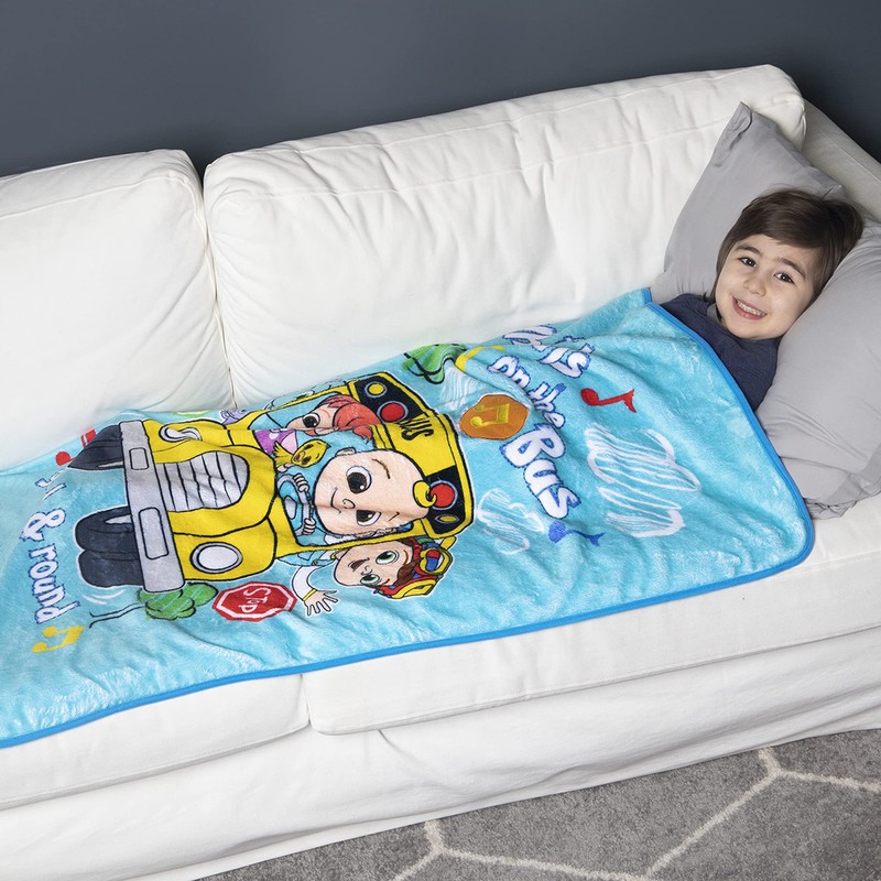 Cocomelon Press-N-Talk Musical Toddler Blanket, Multi-colour
