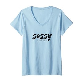 Womens Sassy Since 2000 25 Years Old Born in 2000 25th Birthday V-Neck T-Shirt