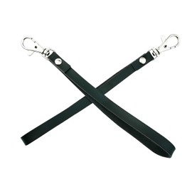 2 Pieces Genuine Leather Wrist Strap for Wallet Clutch Wristlet Purse Keys Keychain Pouch (black)