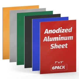 Daisypower 6 Pack 5 x 7 Inch Anodized Aluminum Blanks,Rectangle Aluminum Plate, Metal Engraving Sheets for Laser Engraving, Decorative Crafting, Home Decoration Self Designing,6 Colors