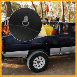 Partuto 20pcs Titanium Tone Black D Shape Tie Down Anchors Lashing Rings for Car Truck Trailer Cargo RV Boats Replacement