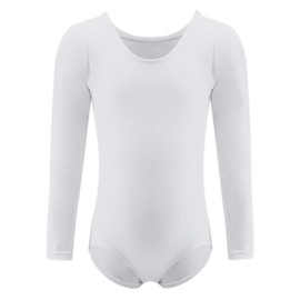 Dancina Leotard Long Sleeve Ballet Gymnastics Front Lined Comfy Cotton Kids Ages 2-10