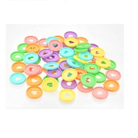 YANGWEN 90 Pieces 24 mm Plastic Book Binder Discbound Expansion Discs, Heart Binder Rings Mushroom Hole for DIY Notebooks, 6 Colours