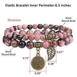 Mehanew Healing Bracelets for Women Chakra Beaded Bracelets Natural Crystals and Healing Stones Jewelry Yoga Calming Stretch Bracelet Stress Relief Gifts for Travelers Women