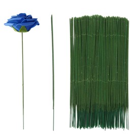 Pine & Linen 200pcs Floral Stem Wire,Artificial Flower Rod Green Florist Wires Plastic Stem,Ideal for Crafts Person Plant Stub Wire for Flower Arrangement Supplies/Crafters(25cm/10inch)
