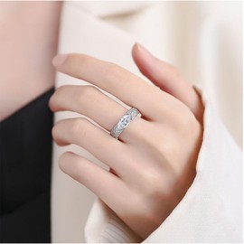 Decixde Lymphvity Germanium Therapy Ring Halolux Lymphvity Germanium Ring Atheniz Lymphatic Ring Adjustable Cubic Zirconia Ring (1 pcs-silver)