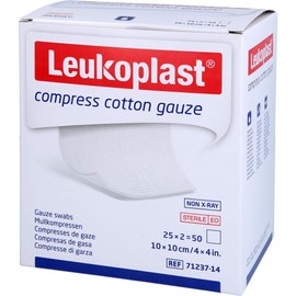LEUKOPLAST Compress Cotton Gauze 10 x 10 cm Ste.12f Pack of 50