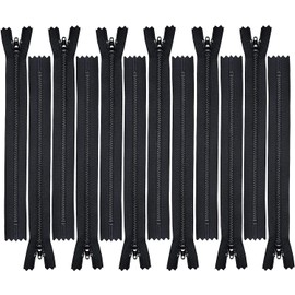 #3 Skirt & Dress Black YKK Coil Closed Bottom Zippers - Choose Your Length - Made in The United States (12 Zippers Per Pack) (7" Inches)