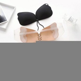 Nude Bra Innerwear Nude Line Strap Bra Corset Black/FREE