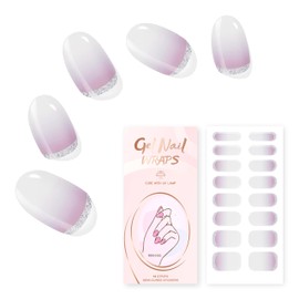 YiMistnnts Semi Cured Gel Nail Strips Kit UV Gel Nail Wraps Exquisite Gel Nail Polish Strips Salon-Quality Gel Stickers for Nails (White Lotus)