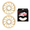 CNC Bike Disc Brake Rotor 160mm，MTB Brake Rotor With Bolts，2pcs（Gold）