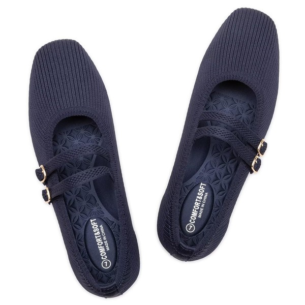 Frank Mully Women's Flats Square Toe Mary Jane Shoes Ballet