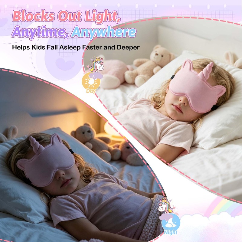 Kids Sleep Mask, Contoured 3D Sleeping Eye Mask for Kids