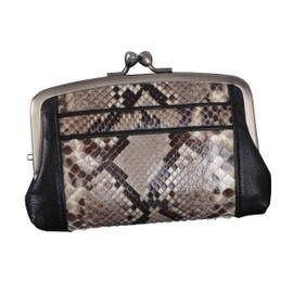 Genuine Leather Python Wallet, Wallet, Coin Purse, Coin Purse, Python, Snakeskin, Python, Snakeskin, Men's, Women's, Unisex, Made in Japan, Easy to Use, Heavy Feel, Luxury, Adult, Smooth, Unique,